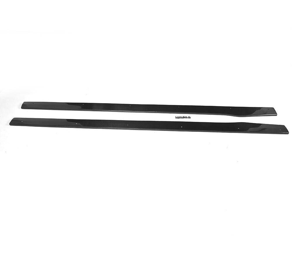 2PCS/SET Carbon Fiber Side Skirts Extension for Mercedes Mercedes Benz C-Class W205 C63 AMG 15-17 (Fit:W205)