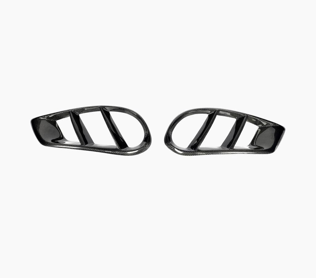 for Mercedes Benz W205 C63 AMG C180 C200 C Class Carbon Fiber Front Bumper Air Vent Outlet Cover Trim Mesh Grill Frame 2015-2017