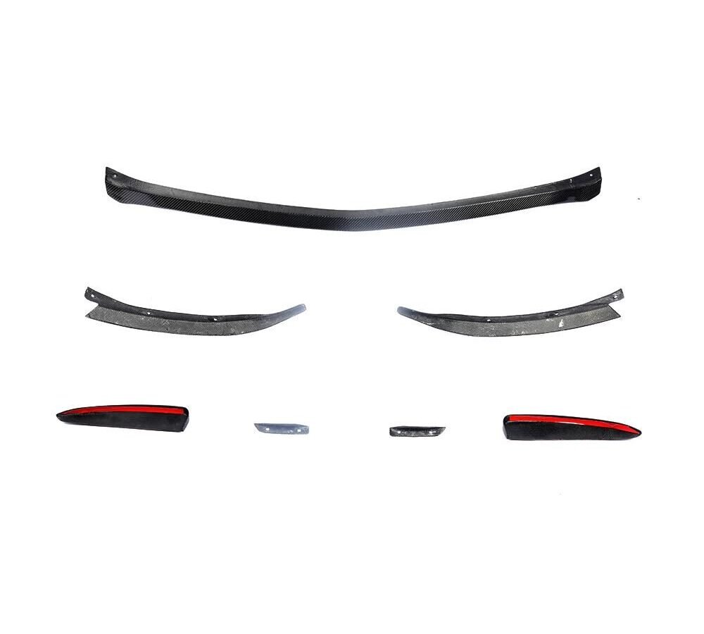 7pcs/set For Benz W206 C300 Sport 2019 Carbon fiber Front Bumper Lip Spoiler Body Kit