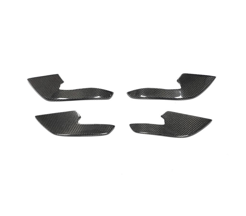 arbon Fiber Car Front Bumper Side Trim Canards Foglamp Fin Air Knife Winglet For Audi A6 RS6 2013-2016 RS7 2012-2015