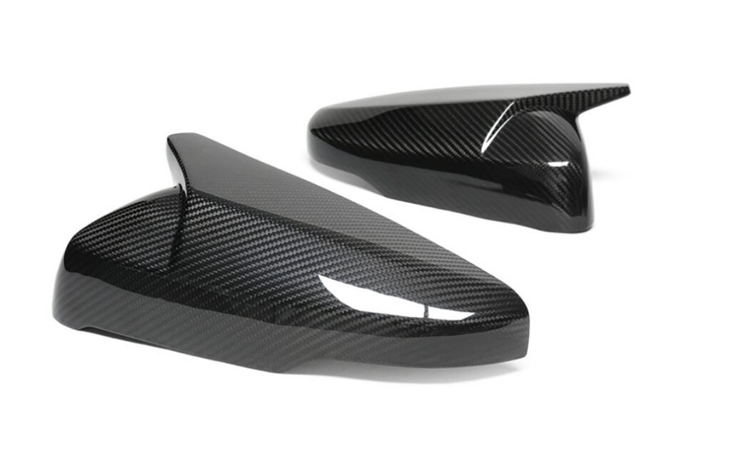 Dry Carbon Fiber Replacement Horn Style Mirror Covers for Cadillac CT5-V / Cadillac CT6-V Mirror Caps