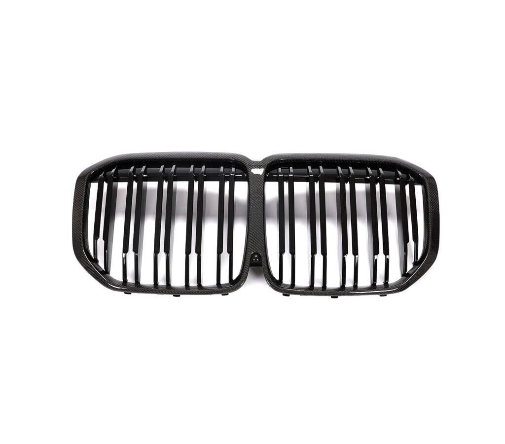 1set carbon fiber Front Bumper Racing Grill Kidney Grilles For New BMW X7 G07 2019 2020 M Power Performance Accessories