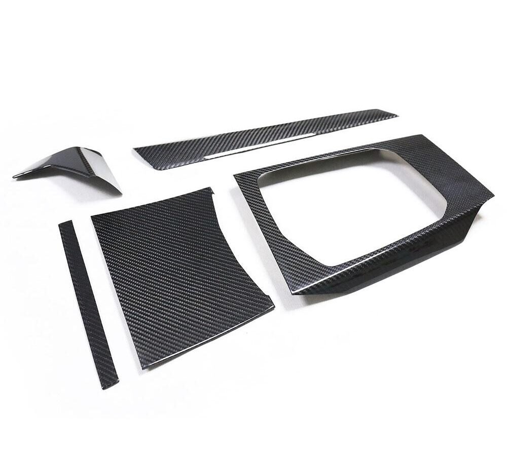 5pcs Car Styling Accessories Interior dry Carbon Fiber Decorative Trim Sticker trim case ForG80 G82 M3 M4