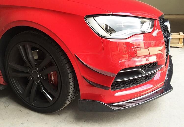 Carbon Fiber Front Bumper Fins for Audi A3 S-LINE S3