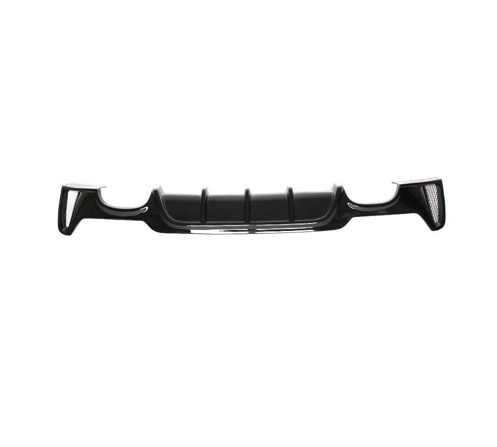 For 2014-19 BMW F32 F33 F36 4 Series Glossy black painted Quad Exhaust Rear Bumper Diffuser
