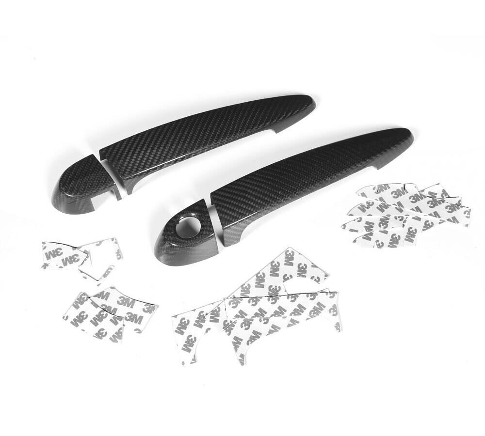 4PCS/Set Carbon Fiber Door Handle Bar for BMW 2D Sedan with key light hole