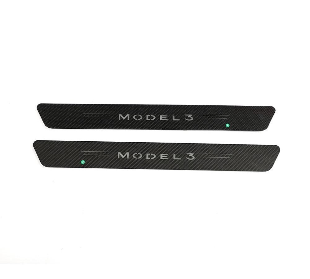 For tesla model 3 Car Inner and Exterior Door Sill Scuff Step Protector Cover Trim 100% Dry Real Carbon fiber