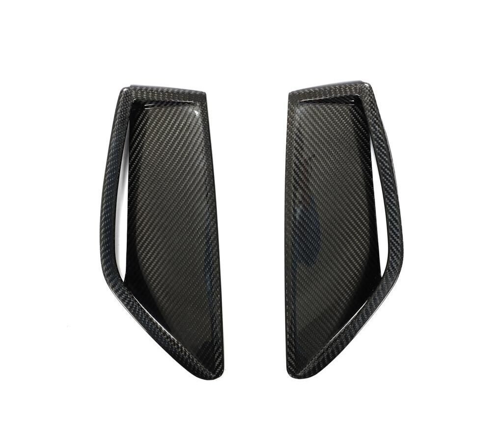 for Audi RS6 RS7 Avant Wagon 4-Door Dry Carbon Fiber Front Bumper Scoop Trims