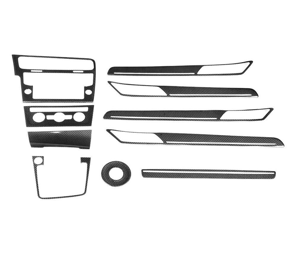 10pcs/set carbon fiber interior trims fit for Volkswagen GOLF 7 MK7 GTI (LHD only) （FIT: GTI )