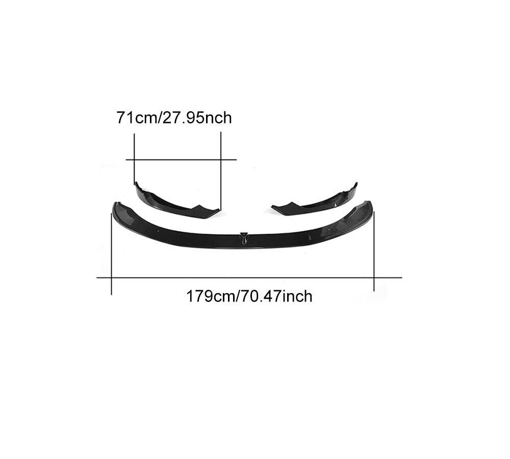 3PCS/SET Carbon Fiber Front Lip Splitters for BMW F80 M3 F82 F83 M4 14-17