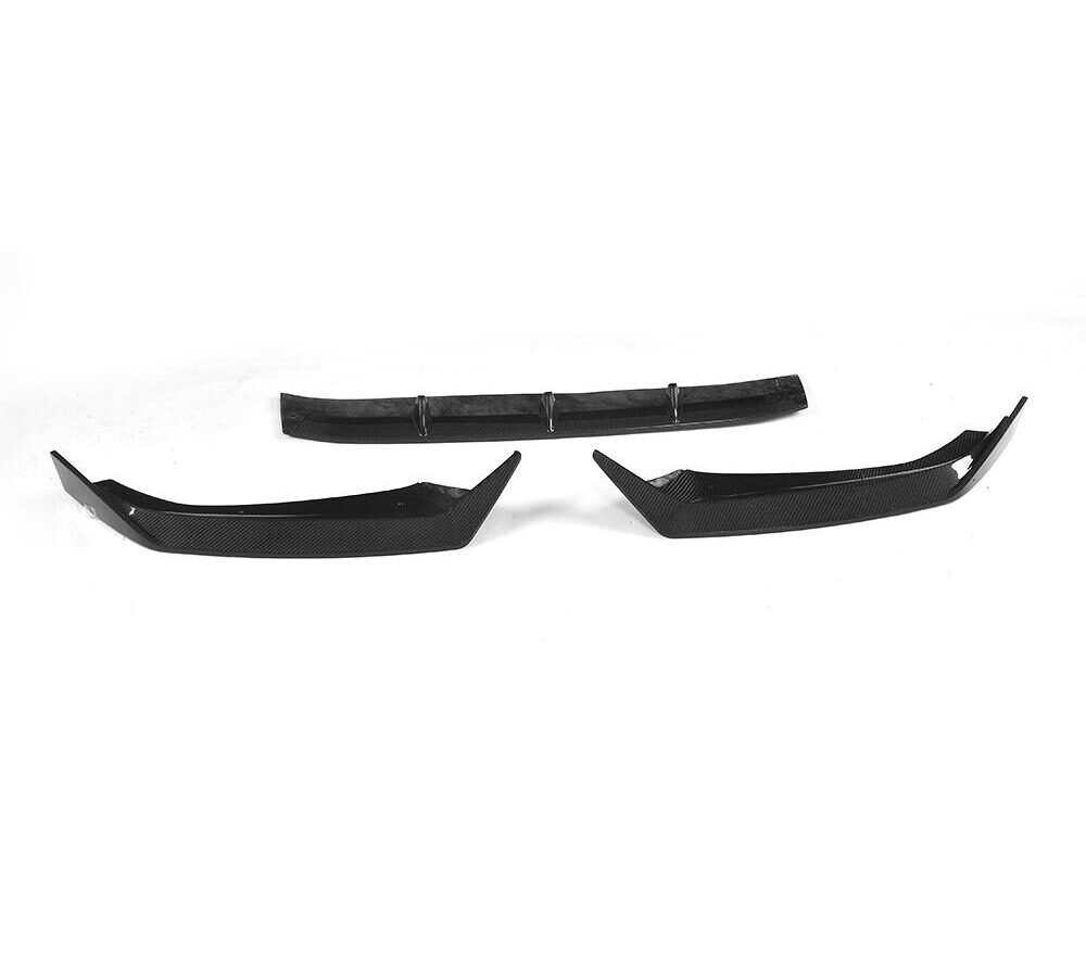 3PCS/SET Carbon Fiber Front Spoiler for Audi A4 B9 SLINE S4 Sedan 4-Door 17-18 (Fits:S4)