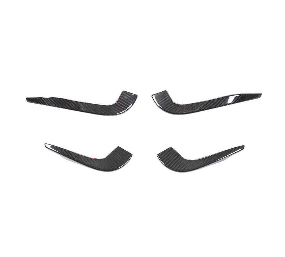 for Audi RS3 Carbon Fiber Front Bumper Fins Sedan 4-Door 2017-2019